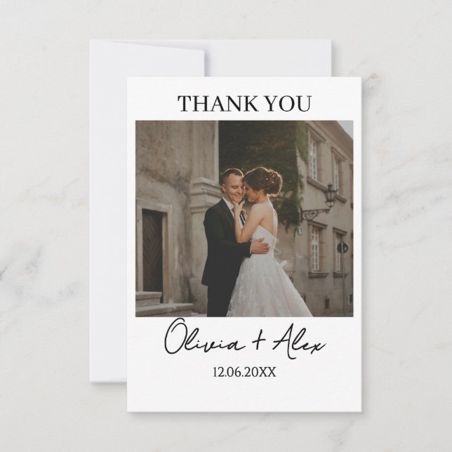 Cartões de Agradecimento de Casamento Simples Mode (Frente)