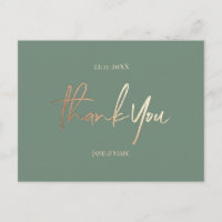 Cartões de Agradecimento de Casamento Verde Sálvia