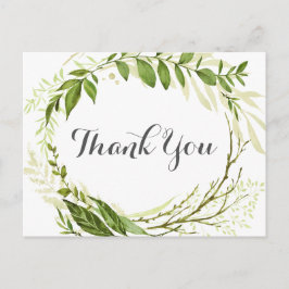 Cartões de Agradecimento de Casamento Verdes com F