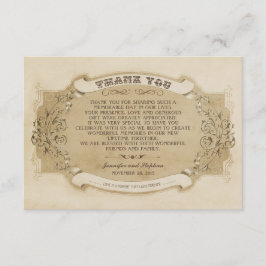 Cartões de agradecimento de casamento vintage chiq