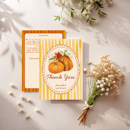 Cartões de agradecimento de chá de bebê retro de a