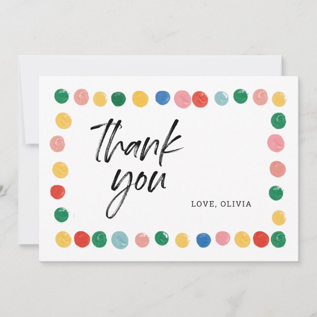 Cartões de agradecimento de festa de aniversário d (Frente)