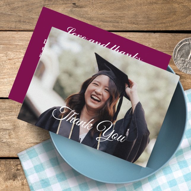Cartões de Agradecimento de Formatura com Foto Per (Personalized Photo Graduation Thank You Cards)