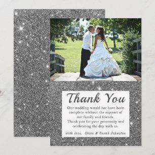 Cartões de Agradecimento de Foto de Casamento Bril