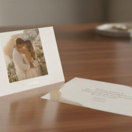 Cartões de agradecimento de foto dourada elegante