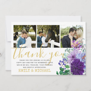 Cartões de Agradecimento de Foto Rústicos com Flor
