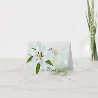 Cartões de Agradecimento de Funeral White Lily
