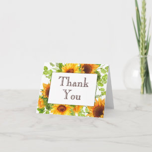 Cartões de Agradecimento de Girassóis - Floral Ama