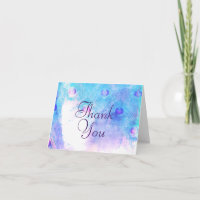 Cartões de Agradecimento de Pavão Abstrato em Aqua