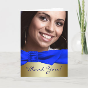Cartões de Agradecimento de Quinceanera Foto Azul