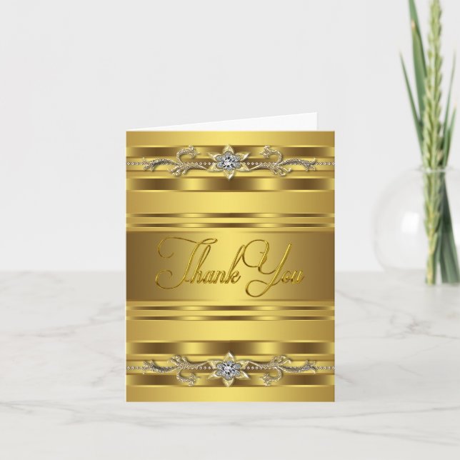 Cartões de Agradecimento Diamond Gold (Frente)