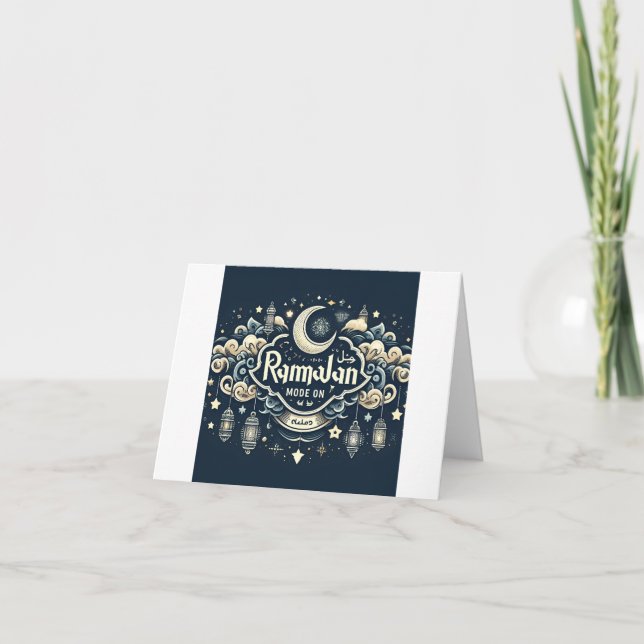 Cartões de Agradecimento do Ramadan | Elegante Gra (Frente)