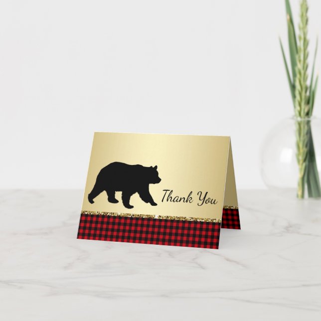 Cartões de Agradecimento do Urso Lenhador Urso (Frente)