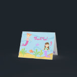 Cartões de Agradecimento Dobrados para Crianças An<br><div class="desc">Cartões de Agradecimento Dobrados Sereia Sob o Mar</div>