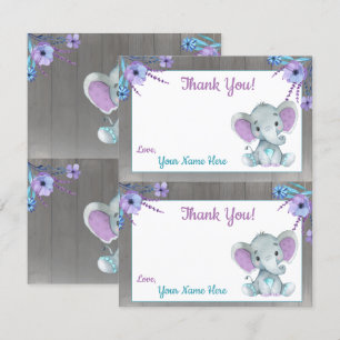 Cartões de Agradecimento Elefante Amendoim 2 PÁGIN