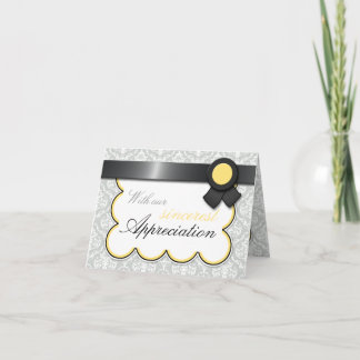 Cartões de Agradecimento Elegantes Amarelo e Cinza