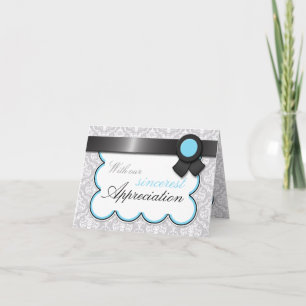 Cartões de Agradecimento Elegantes Aqua Azul e Cin