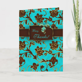 Cartões de Agradecimento Elegantes com Floral Dour