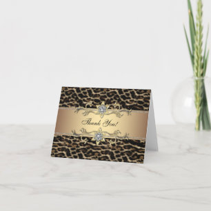 Cartões de Agradecimento Elegantes de Leopardo Dou