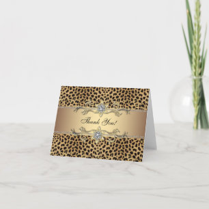 Cartões de Agradecimento Elegantes de Leopardo Dou