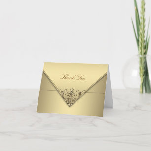 Cartões de Agradecimento Elegantes Dourados