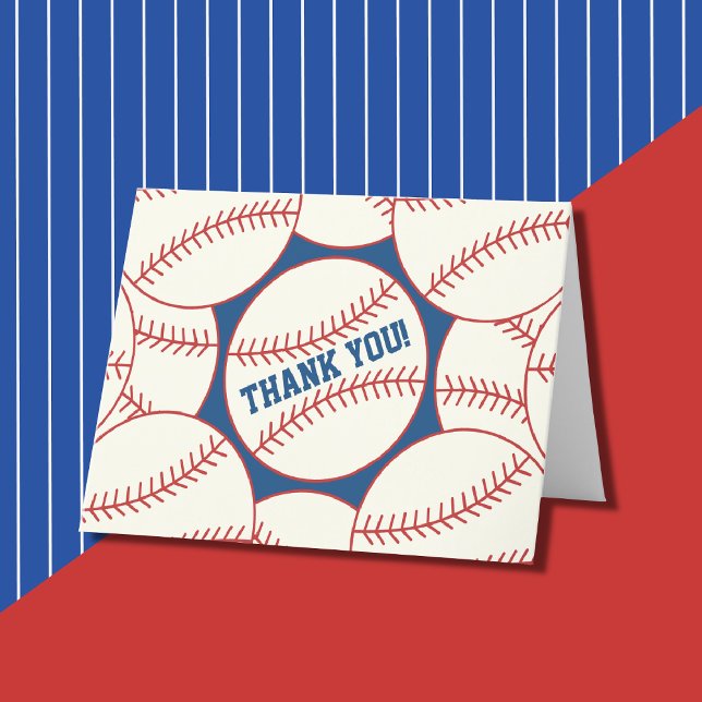 Cartões de agradecimento em branco de beisebol (In situ)