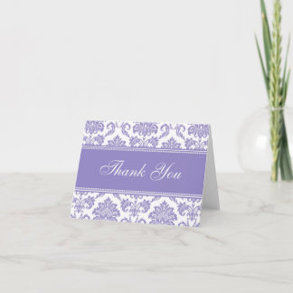 Cartões de Agradecimento em Damask Roxo