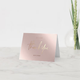 Cartões de Agradecimento Faux Foil Rosegold