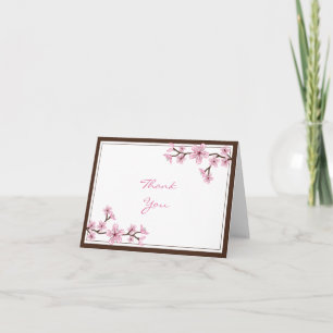 Cartões de agradecimento Flor de Cerejeira Rosa