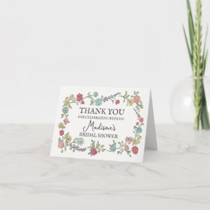 Cartões de Agradecimento Florais Brilhantes para F