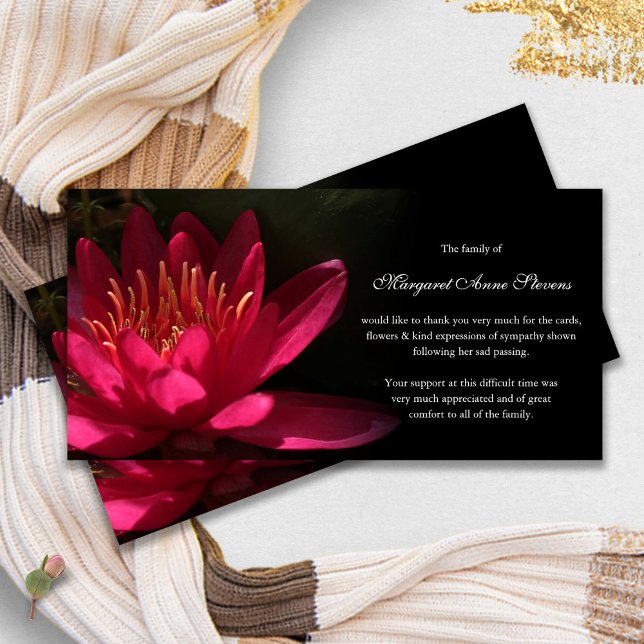 Cartões De Agradecimento Funcional | Água Rosa (funeral thank you cards, bereavement, elegant, simple, celebration of life, sympathy card)
