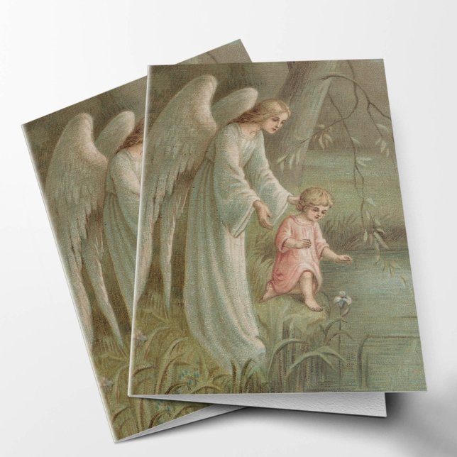 Cartões De Agradecimento Funcional | Anjo do céu 0 (Angel Of Heaven Condolence Sympathy Catholic Religious Funeral Thank You card)
