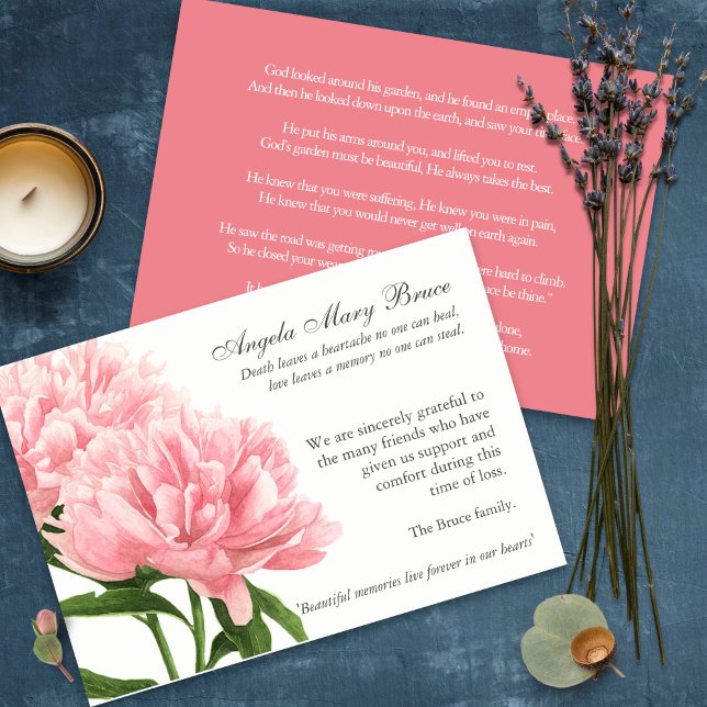 Cartões De Agradecimento Funcional | Antigos Peões (funeral thank you cards, bereavement, elegant, simple, celebration of life, sympathy card)