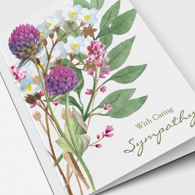 Cartões De Agradecimento Funcional | Flores selvag (Wildflowers Sympathy Memorial Funeral Thank You Card)