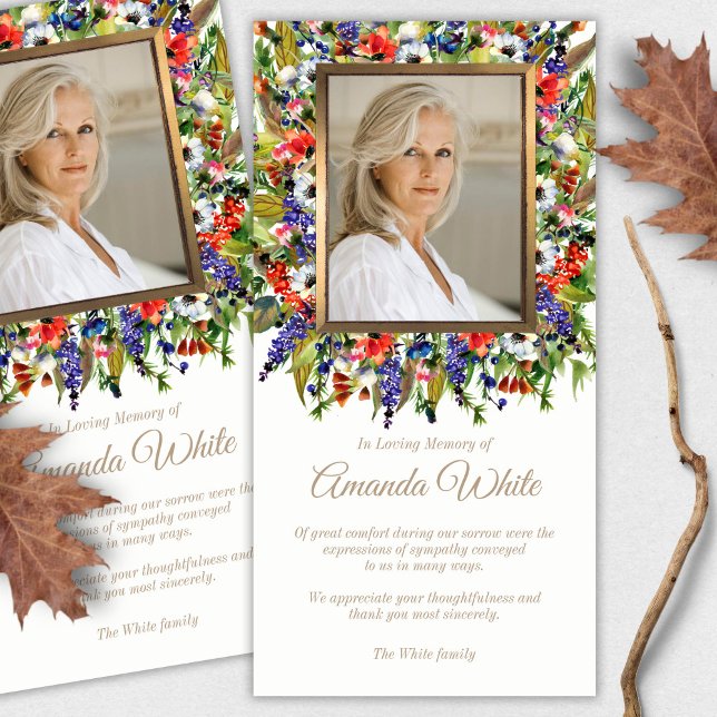Cartões De Agradecimento Funcional | Florestas 5 (funeral thank you cards, bereavement, elegant, simple, celebration of life, sympathy card)