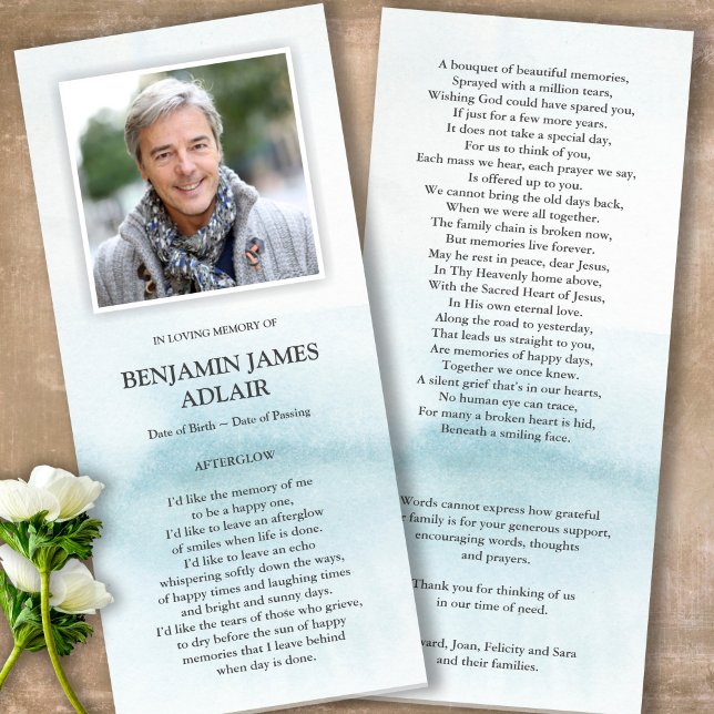 Cartões De Agradecimento Funcional | Lavagem de Co (Sympathy Photo Celebration of Life, In Loving Memory, Forever in our Hearts Funeral thank you cards)