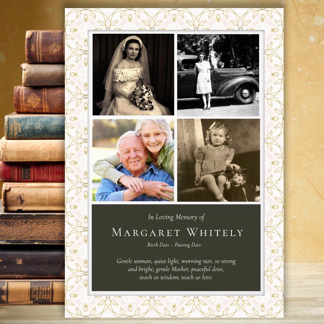 Cartões De Agradecimento Funcional | Lembrança de  (Sympathy Photo Collage In Loving Memory Funeral Thank You Card)