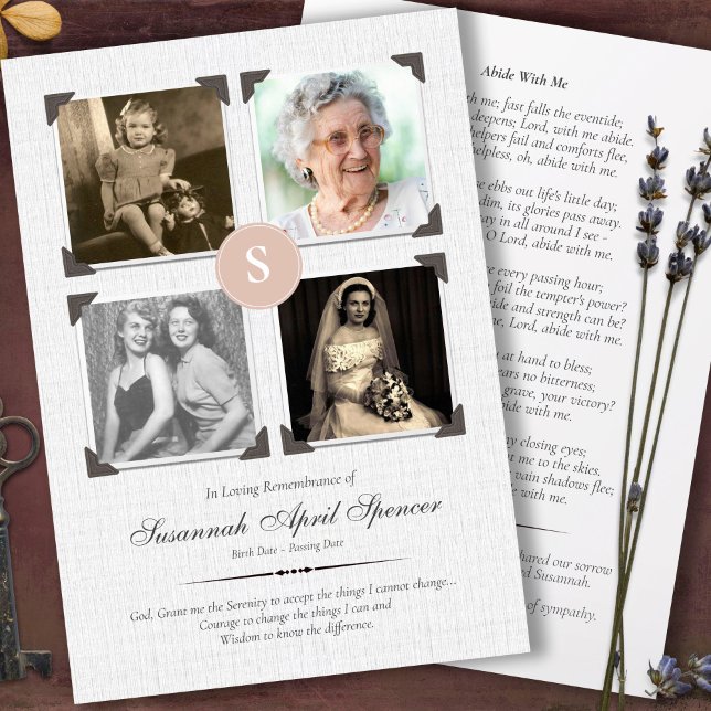 Cartões De Agradecimento Funcional | Memórias Blus (Celebration of Life, In loving memory, forever in our hearts, photo collage funeral thank you card)
