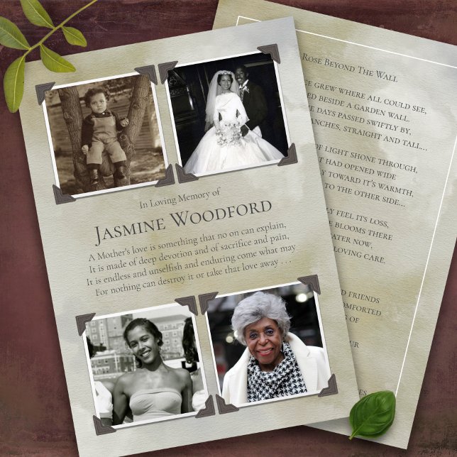 Cartões De Agradecimento Funcional | Ossos Neutros (Photo Collage memorial Sympathy Bereavement Funeral Thank You)