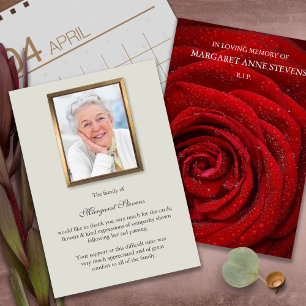 Cartões De Agradecimento Funcional   ROSA VERMELHA