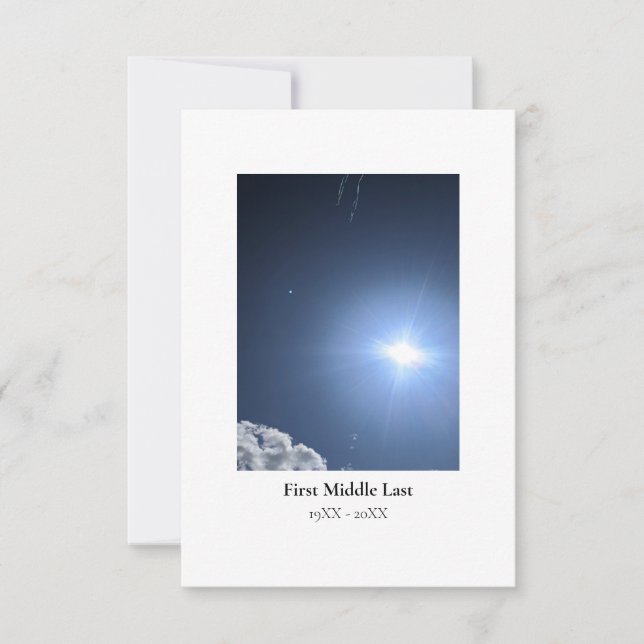 Cartões de agradecimento Funeral com Foto Personal (Frente)