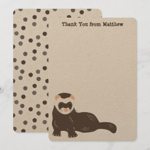 Cartões de Agradecimento Furão Marrom de Painel Pl