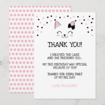 Cartões de Agradecimento Gatinho