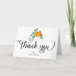 Cartões de agradecimento laranja Cutie