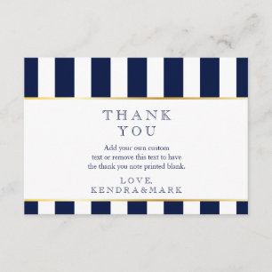 Cartões de Agradecimento Listras Náuticas Marinha