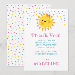 Cartões de Agradecimento Little Sunshine