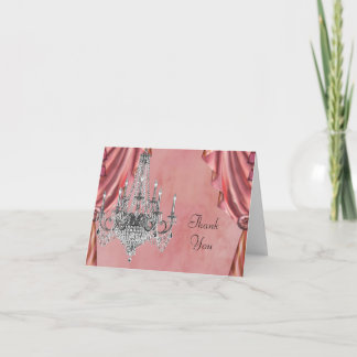 Cartões de Agradecimento Lustre Coral e Prata