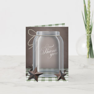 Cartões de Agradecimento Mason Jar Estrelas Rústic