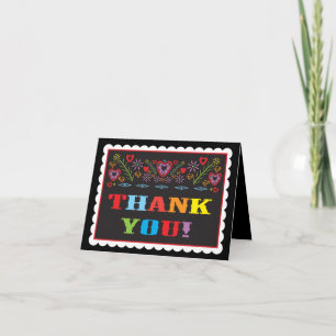 cartões de agradecimento Mexican Fiesta Papel Pica