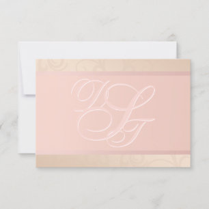 Cartões de Agradecimento Monograma Rose Gold e Blu